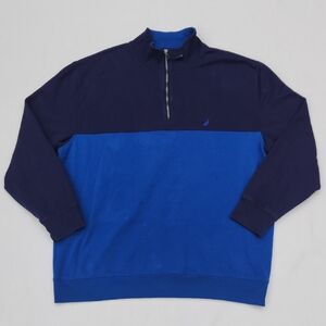 Mens Nautica Colorblock Quarter-zip Sweatshirt Sz 3xl